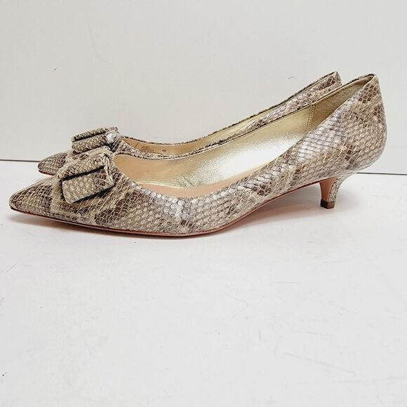 NEW Coach Mandy Kitten Heel Snakeskin Embossed Leather Pumps SIZE 8 - Picture 3 of 11